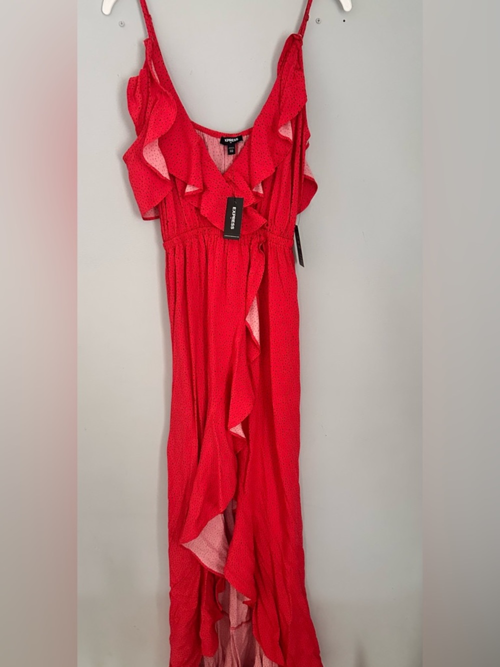 Express Pink-Red Ruffle Dress